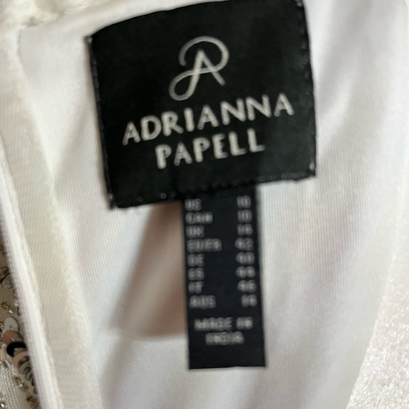 Adrianna Papell, White and Silver Dress, Women, Size 10 - Picture 9 of 12